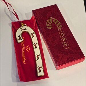 Wallace Silversmiths 1999 Candy Cane Christmas Ornament w/ Box & Pouch